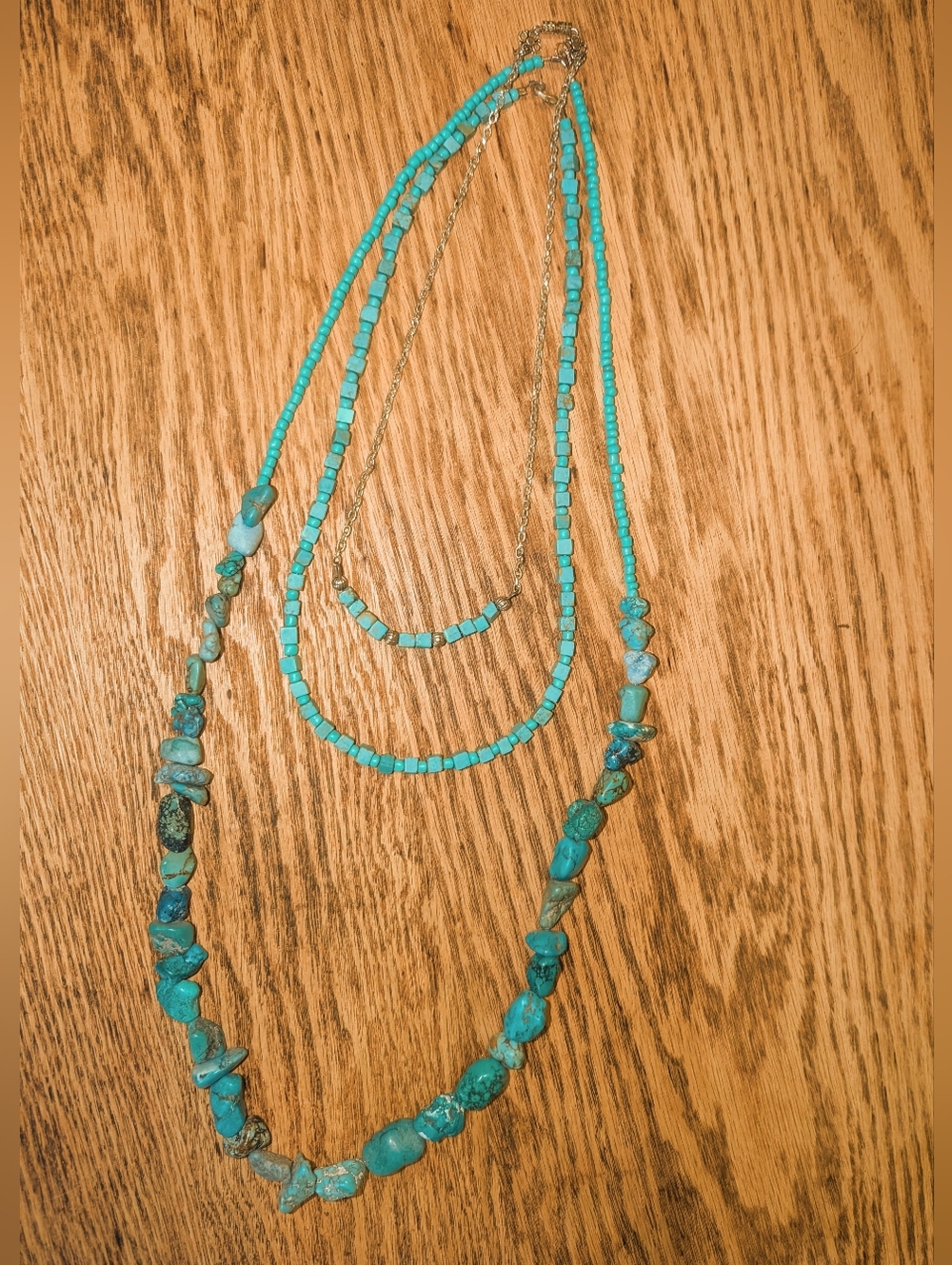Necklaces to Layer, Set of Three In Turquoise & Silvertone, Necklace Wardrobe